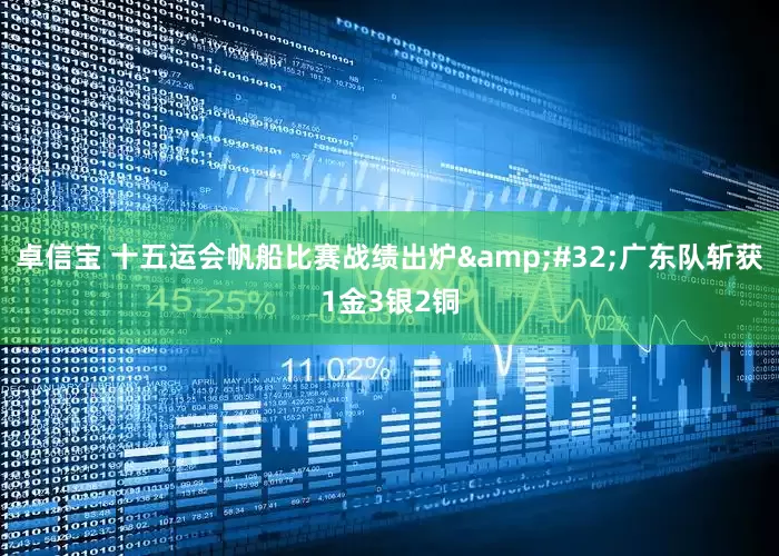 卓信宝 十五运会帆船比赛战绩出炉 广东队斩获1金3银2铜